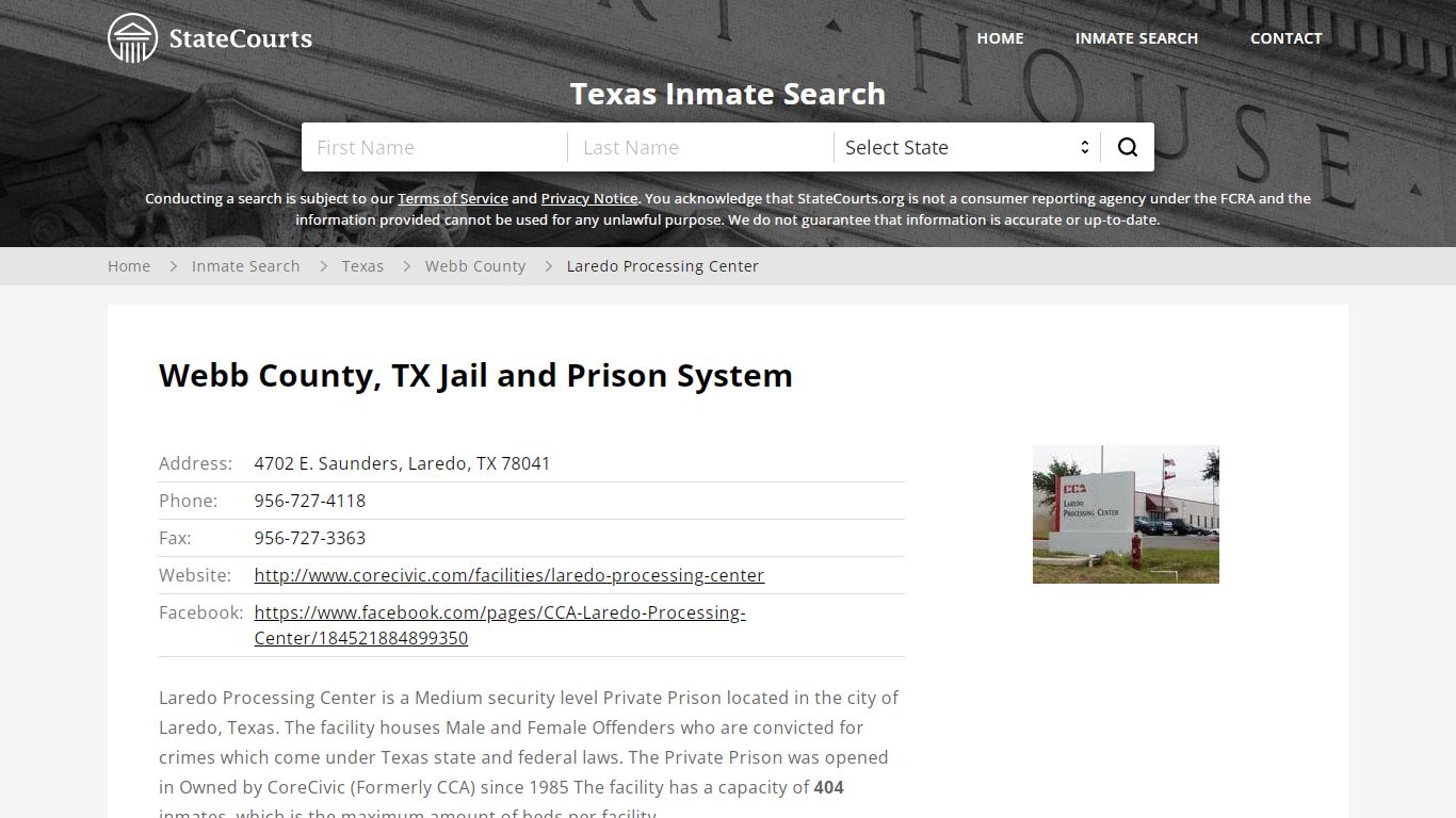 Laredo Processing Center Inmate Records Search, Texas ...